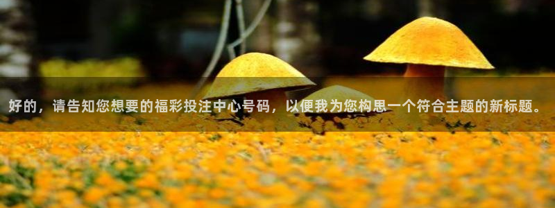 新球体育即时分：好的，请告知您想要的福彩投注中心号码，以便我为您构思一个符合主题的新标题。